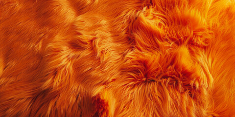 Fluffy orange fur close-up texture