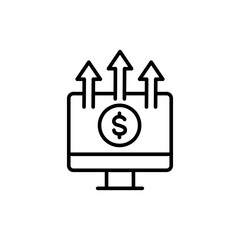 Poster - Passive income outline icons, minimalist vector illustration ,simple transparent graphic element .Isolated on white background
