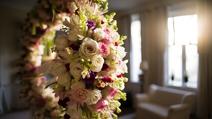 flower decoration indoors natural light shot with small depth of field