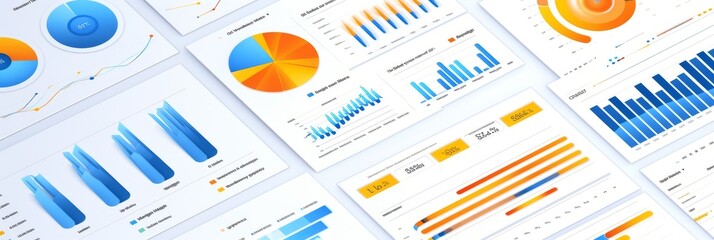 Wall Mural - Comprehensive market analytics report with data visualizations and financial metrics