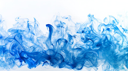 Sticker - colored smoke isolated on white background, Colorful abstraction on white background, studio lighting,Abstract blue fire flame