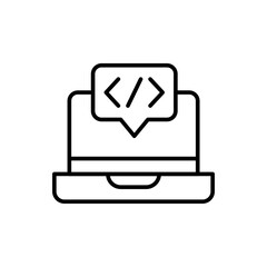 Poster - Programing device outline icons, minimalist vector illustration ,simple transparent graphic element .Isolated on white background