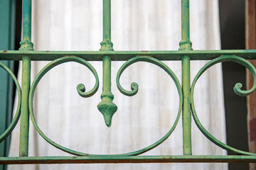 detail of a window with a fence