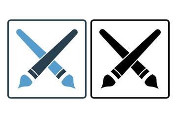 Poster - Paintbrush icon. icon related to edit tool. suitable for web site, app, user interfaces, printable etc. solid icon style. simple vector design editable