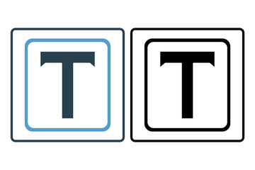 Poster - Text icon. icon related to edit tool. suitable for web site, app, user interfaces, printable etc. solid icon style. simple vector design editable