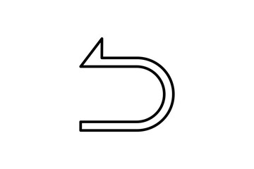 Poster - Undo arrow icon. icon related to edit tool. suitable for web site, app, user interfaces, printable etc. line icon style. simple vector design editable