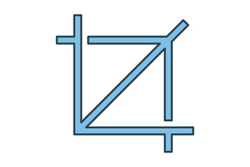 Poster - Crop tool icon. icon related to edit tool. suitable for web site, app, user interfaces, printable etc. flat line icon style. simple vector design editable