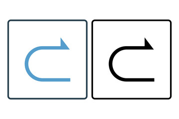 Poster - Redo arrow icon. icon related to edit tool. suitable for web site, app, user interfaces, printable etc. solid icon style. simple vector design editable