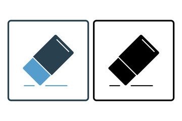 Poster - Eraser icon. icon related to edit tool. suitable for web site, app, user interfaces, printable etc. solid icon style. simple vector design editable