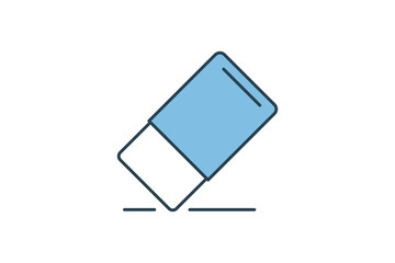 Poster - Eraser icon. icon related to edit tool. suitable for web site, app, user interfaces, printable etc. flat line icon style. simple vector design editable