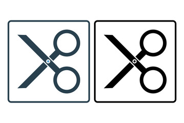 Poster - Scissors icon. icon related to edit tool. suitable for web site, app, user interfaces, printable etc. solid icon style. simple vector design editable