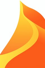 Poster - An abstract depiction of a flame rendered in shades of orange and yellow against a white background, capturing the essence of energy and optimism.