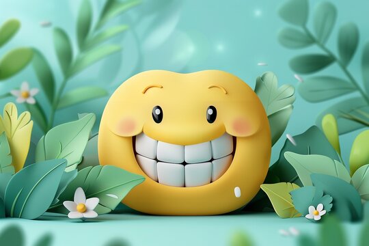 Happy World Smile Day! Illustration for a banner design, Generative AI.