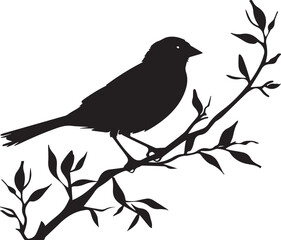 Sticker - bird on a branch silhouette