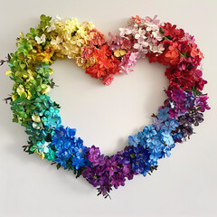 Wall Mural - Rainbow Heart of Flowers