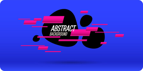 Poster - Bright attractive abstract background with graphic elements. A composition of shapes and color spots. A blank for creativity.