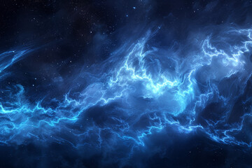 Wall Mural - Stunning cosmic scene with swirling blue nebula and distant stars, capturing the beauty and mystery of space. Perfect for sci-fi and astronomy themes.