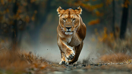  King of the Wild: Lion Racing to hunt in national parks.