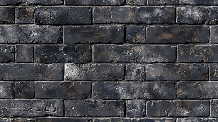 Poster - Background for template and layout decoration using a realistic graphite black brick wall modern pattern.