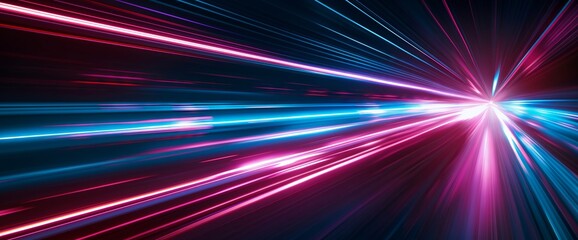 Fototapete - Abstract Light Streaks in Pink and Blue