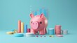 © Phanuwhat - Highlight the benefits of smart financial planning through 3D infographics, 3D infographic style, Pastel color, no people