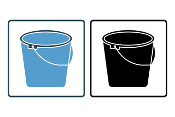 Poster - Bucket icon. icon related to edit tool. suitable for web site, app, user interfaces, printable etc. solid icon style. simple vector design editable