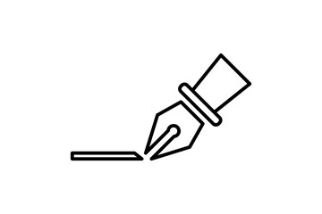 Poster - Pen icon. icon related to edit tool. suitable for web site, app, user interfaces, printable etc. line icon style. simple vector design editable