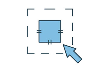 Poster - Selection tool icon. icon related to edit tool. suitable for web site, app, user interfaces, printable etc. flat line icon style. simple vector design editable