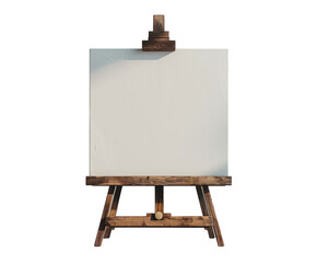 Wall Mural - easel with blank canvas isolated on white