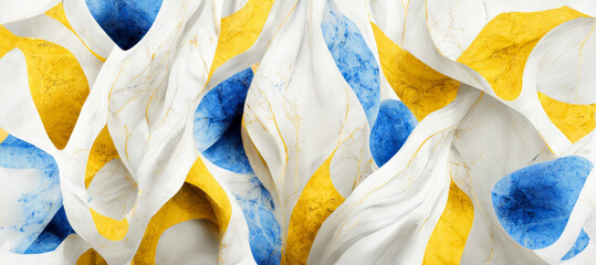 Wall Mural - Abstract blue and yellow marble background	