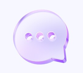 Aufkleber - glass chat bubble shape with colorful gradient. 3d rendering illustration for graphic design, presentation or background