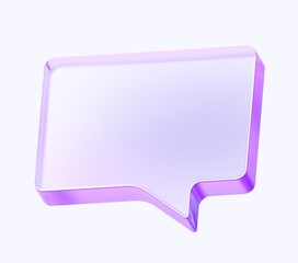 Aufkleber - glass chat bubble shape with colorful gradient. 3d rendering illustration for graphic design, presentation or background
