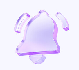 Fototapete - glass bell icon shape with colorful gradient. 3d rendering illustration for graphic design, presentation or background