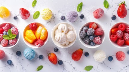 Ice cream variety made with fresh fruit
