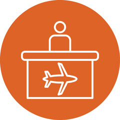 Sticker - Airport Information Desk line circle icon