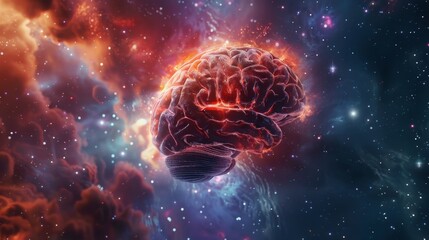 Human brain in virtual space 