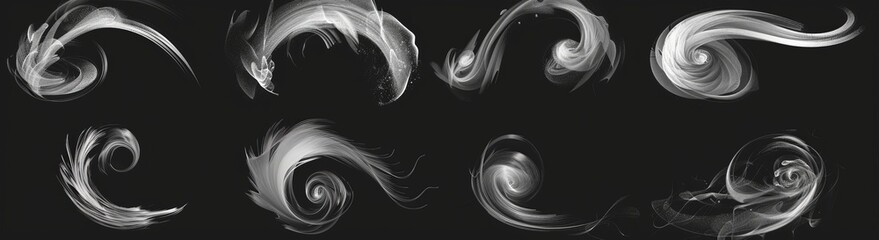 Poster - Air flow effect on transparent background. A realistic modern illustration of a cold wind blowing wave. An air conditioning suction trail or vacuum cleaner suction trail.