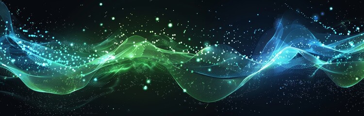 Poster - The blue wind blows, the air swirls and waves with moving green leaves. Modern realistic illustration of the fresh wind motion with mint leaves isolated on a transparent background.