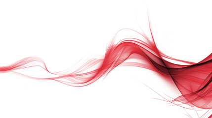 Wall Mural - Red swirling lines wave isolated on white background