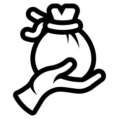 Poster - hand holding money bag icon