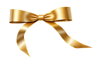 golden ribbon bows on a transparent background