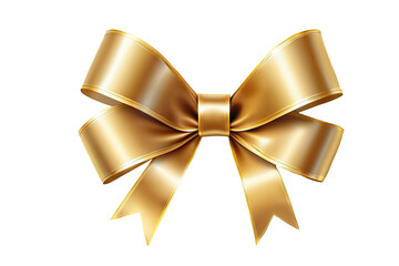 Wall Mural - golden ribbon bows on a transparent background