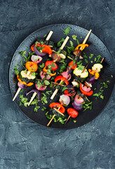 Wall Mural - Grilled skewers vegetables