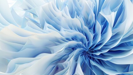An abstract explosion shape on a blue futuristic background is rendered in 3D.