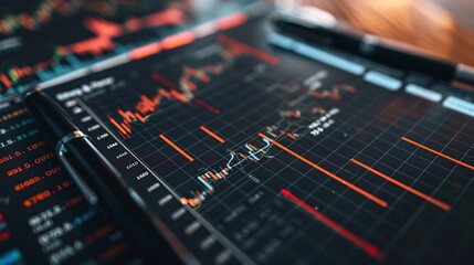 An image of a financial document with stock market performance data and analysis charts