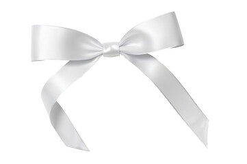 white ribbon bows on a transparent background
