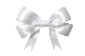 Wall Mural - white ribbon bows on a transparent background