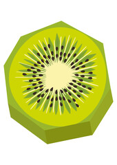 Poster - Round slice of fresh green kiwi