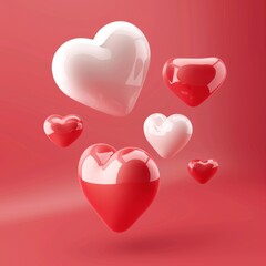 Poster - An illustration of a heart-shaped speech bubble on a white background. An icon for social media notification using the heart symbol. A 3D rendering of an icon for social networking sites.