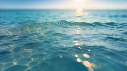 Wall Mural - Sea and ocean landscape, clear water close up with blur background. 